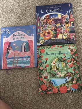Usborne Peek Inside a Fairy Tale Collection - Pink, Blue & Green Covers